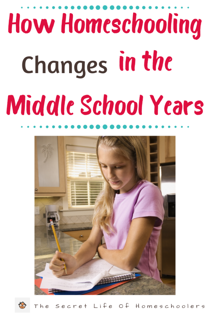 transition to middle school,
middle schooler, homeschool changes