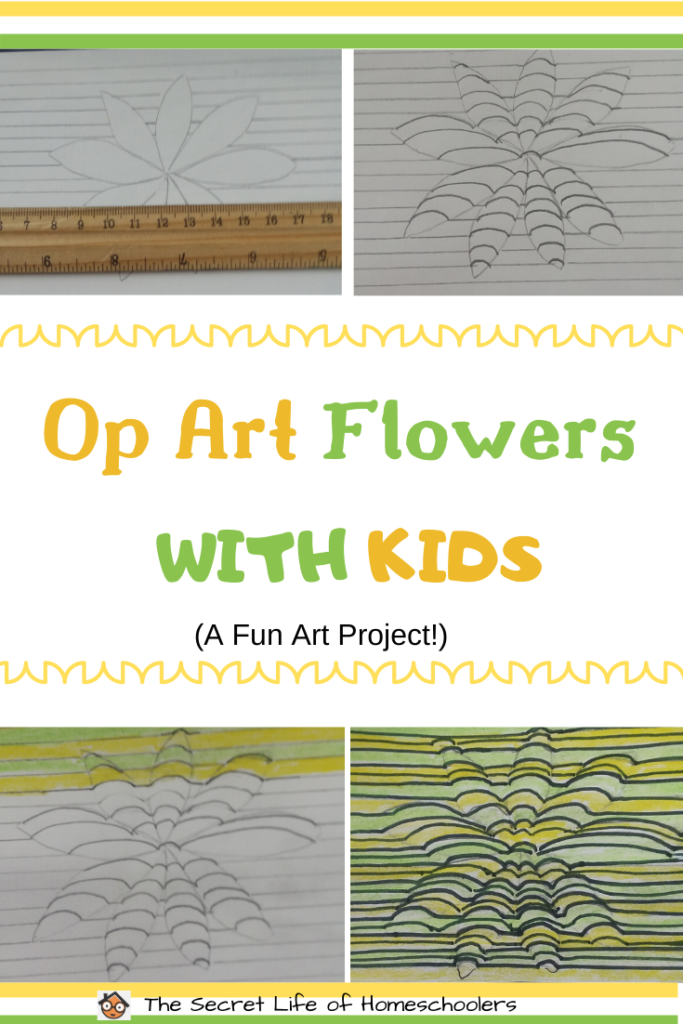Op art, art projects for kids, homeschool 