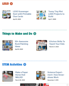 Lego and activity site