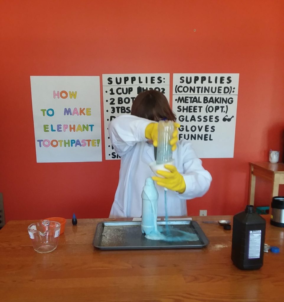 Elephant toothpaste science experiment