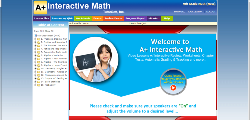 math curriculum, online math