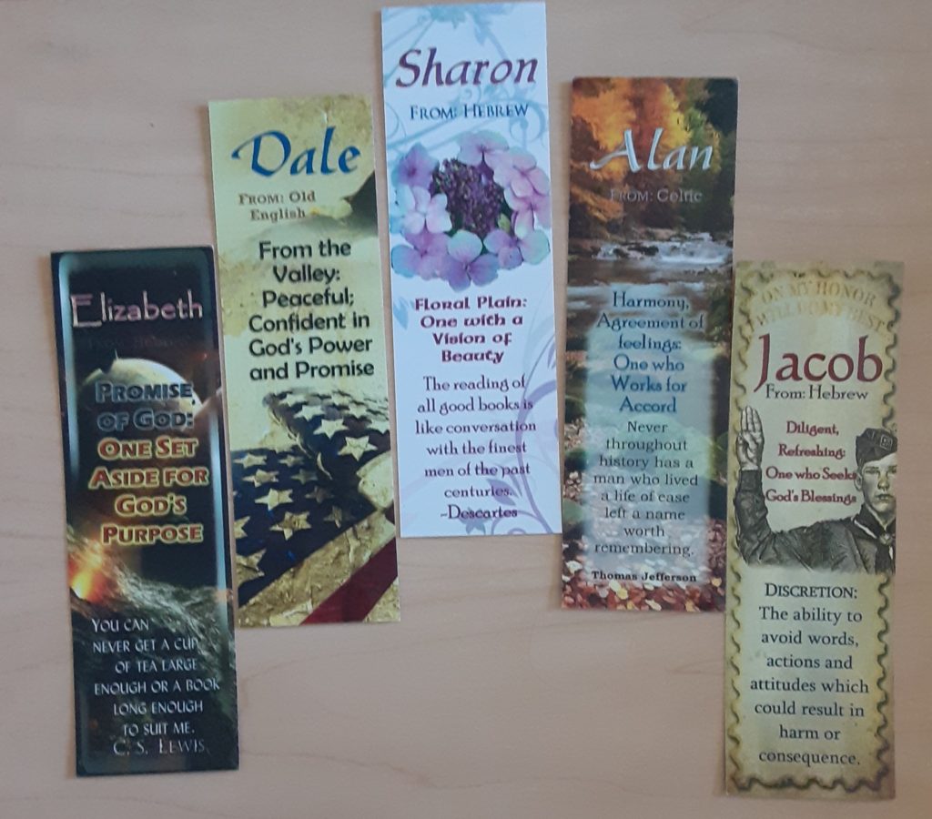 Personalized bookmark gifts, name gifts