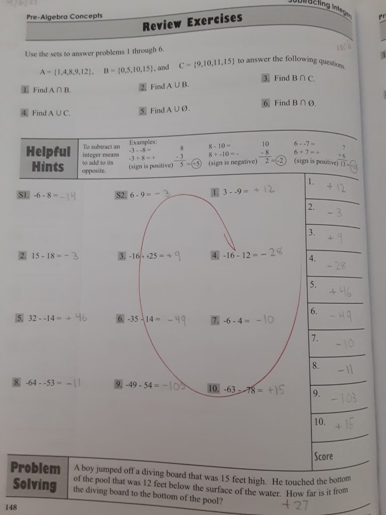 workbook page for Part 2