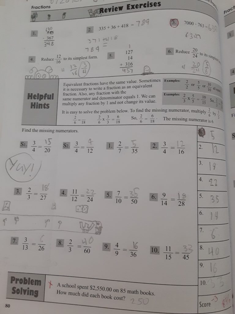 math essentials workbook page