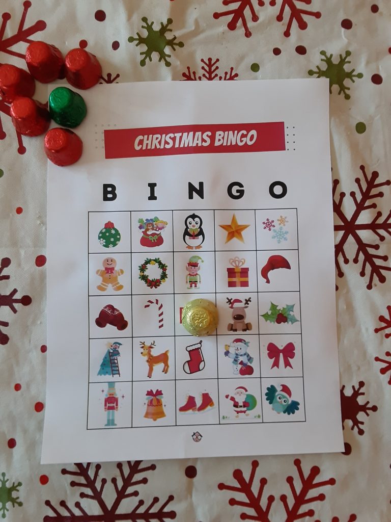 Christmas BINGO game board