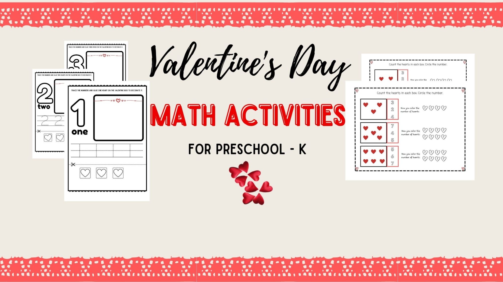 You are currently viewing Fun Valentine’s Day Math Activities for Preschool {NO Prep Needed}