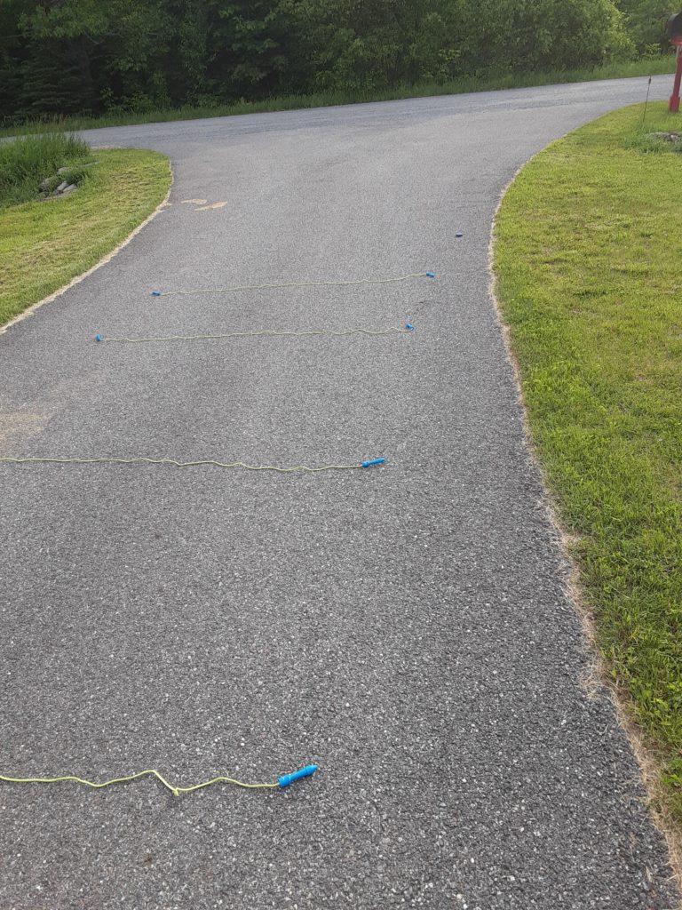jump rope lines in the driveway to make this STEM activity into a game