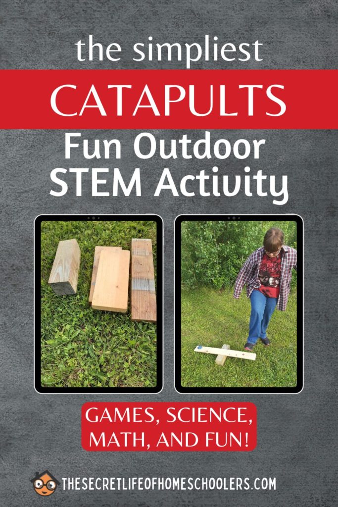 outdoor STEM activity : catapults with kids