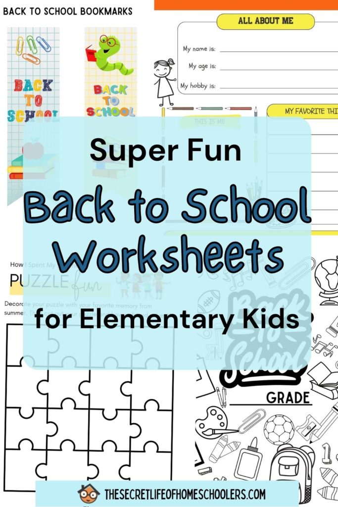 back to school worksheets pin