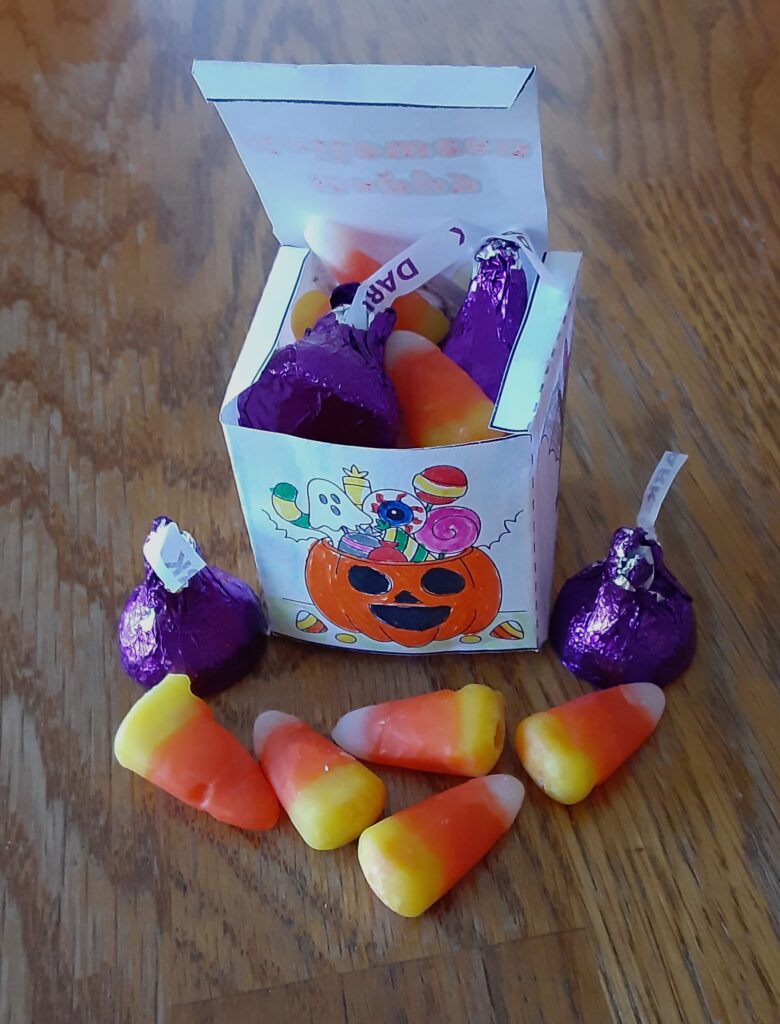 paper box filled with candy