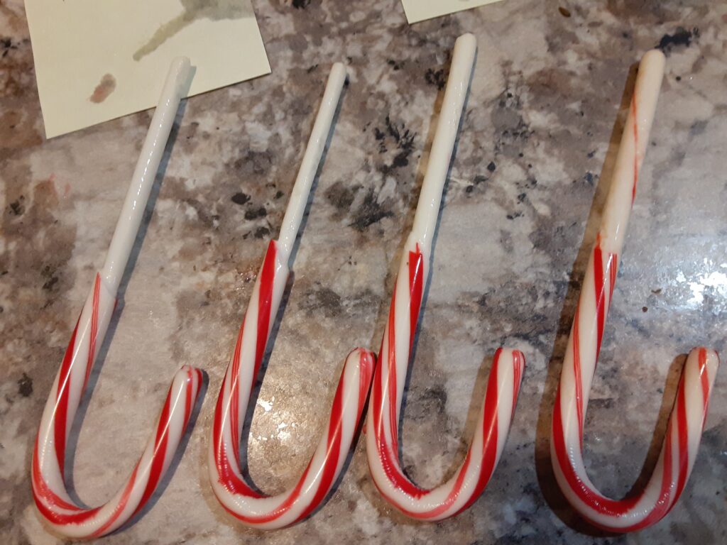 final images of the dissolving candy cane experiment