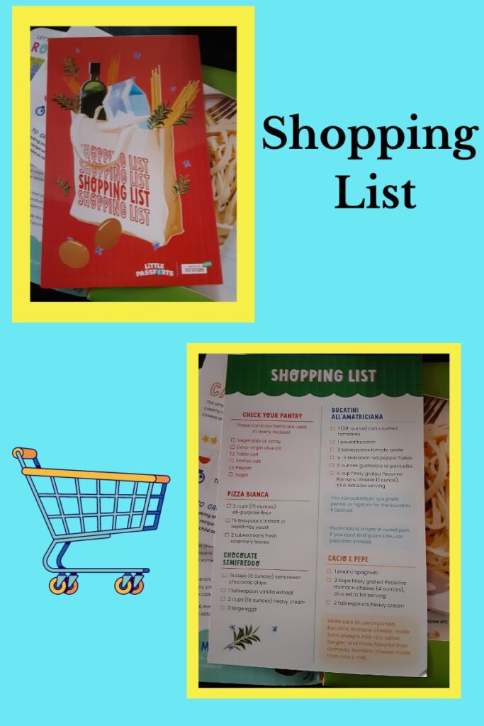 shopping list for recipes