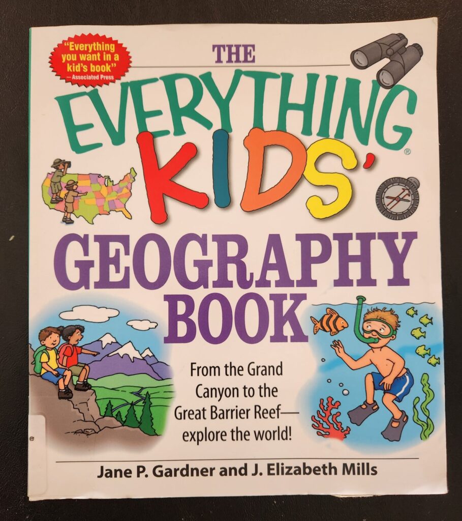 Fun geography activities for kids inside this book