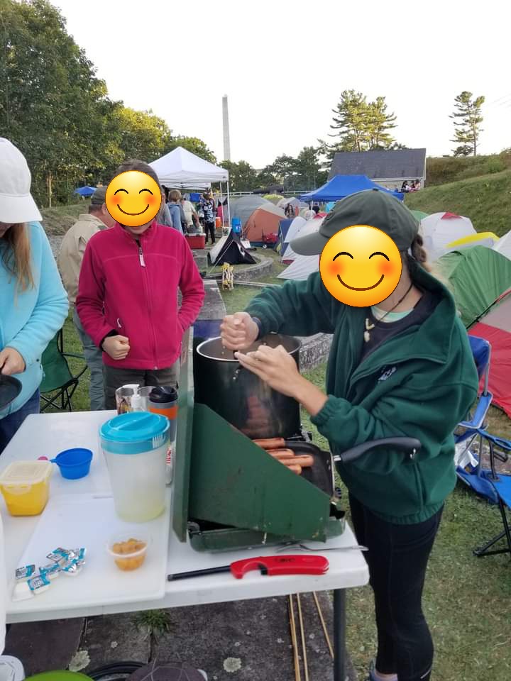 outdoor activity, cooking on campout