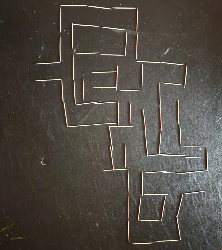 STEM toothpick activity of maze