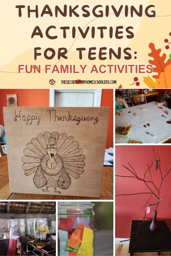 Thanksgiving Activities for teens like gratitude jars and trees, history, centerpieces, and crafts