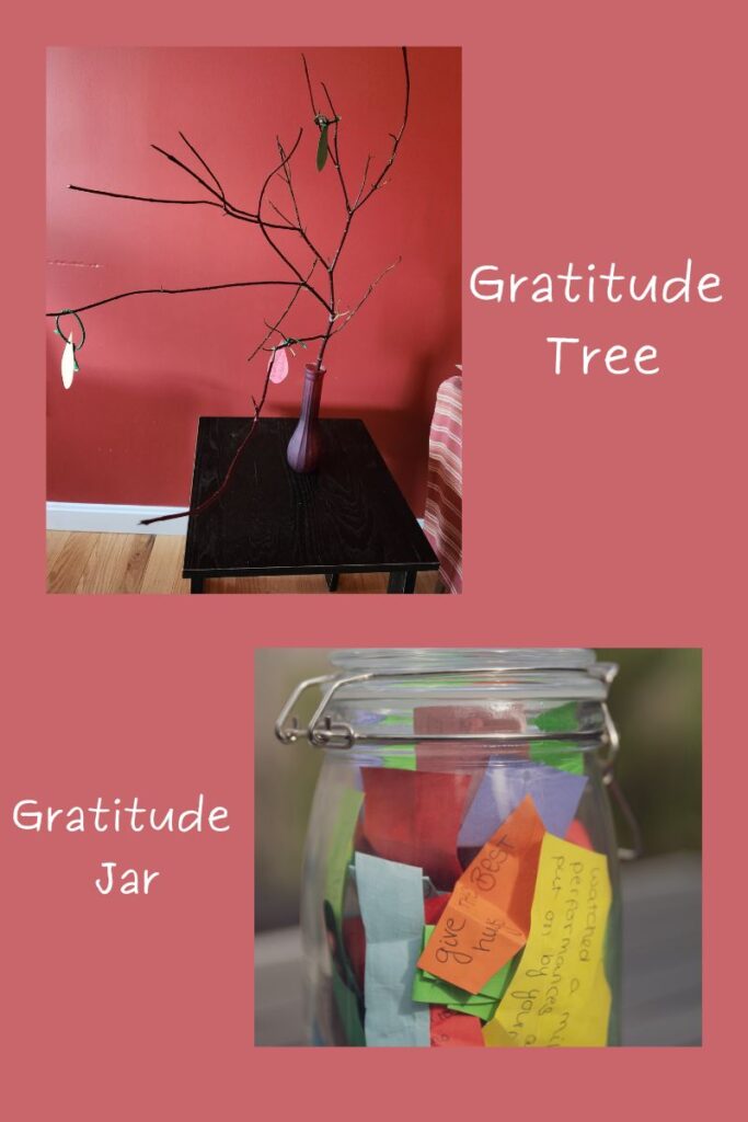 Thanksgiving Activity for teens a gratitude tree and jar