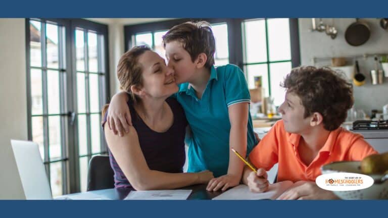 “Encouragement for homeschool moms — mom and child finding joy during homeschool time