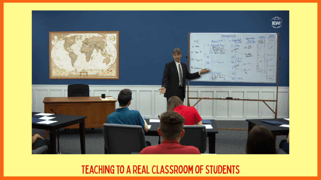 classroom for high school writing course