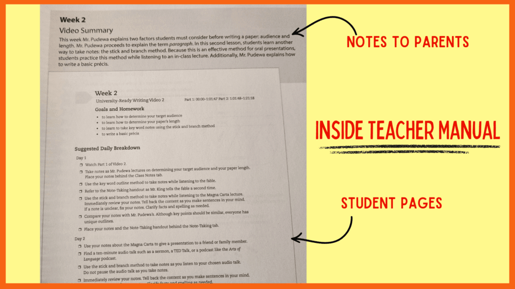 teacher manual for university ready writing curriculum