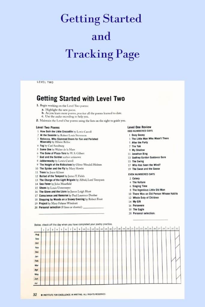 tracking poetry memorization