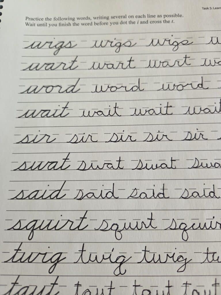 another sample of sutdent cursive for task5